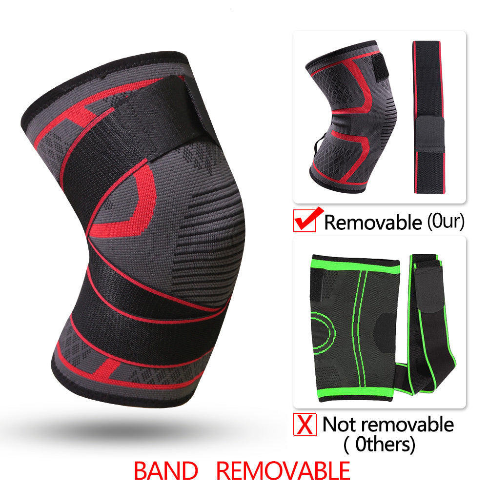 1PC New Band Removable Pressurized Knee Pads Braces Knee Support Crossfit Fitness Running Sports Knee Protector Knee Sleeve