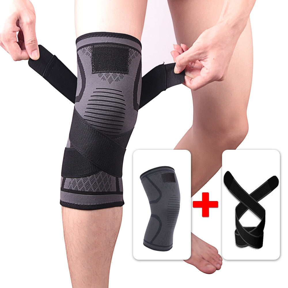 1PC New Band Removable Pressurized Knee Pads Braces Knee Support Crossfit Fitness Running Sports Knee Protector Knee Sleeve